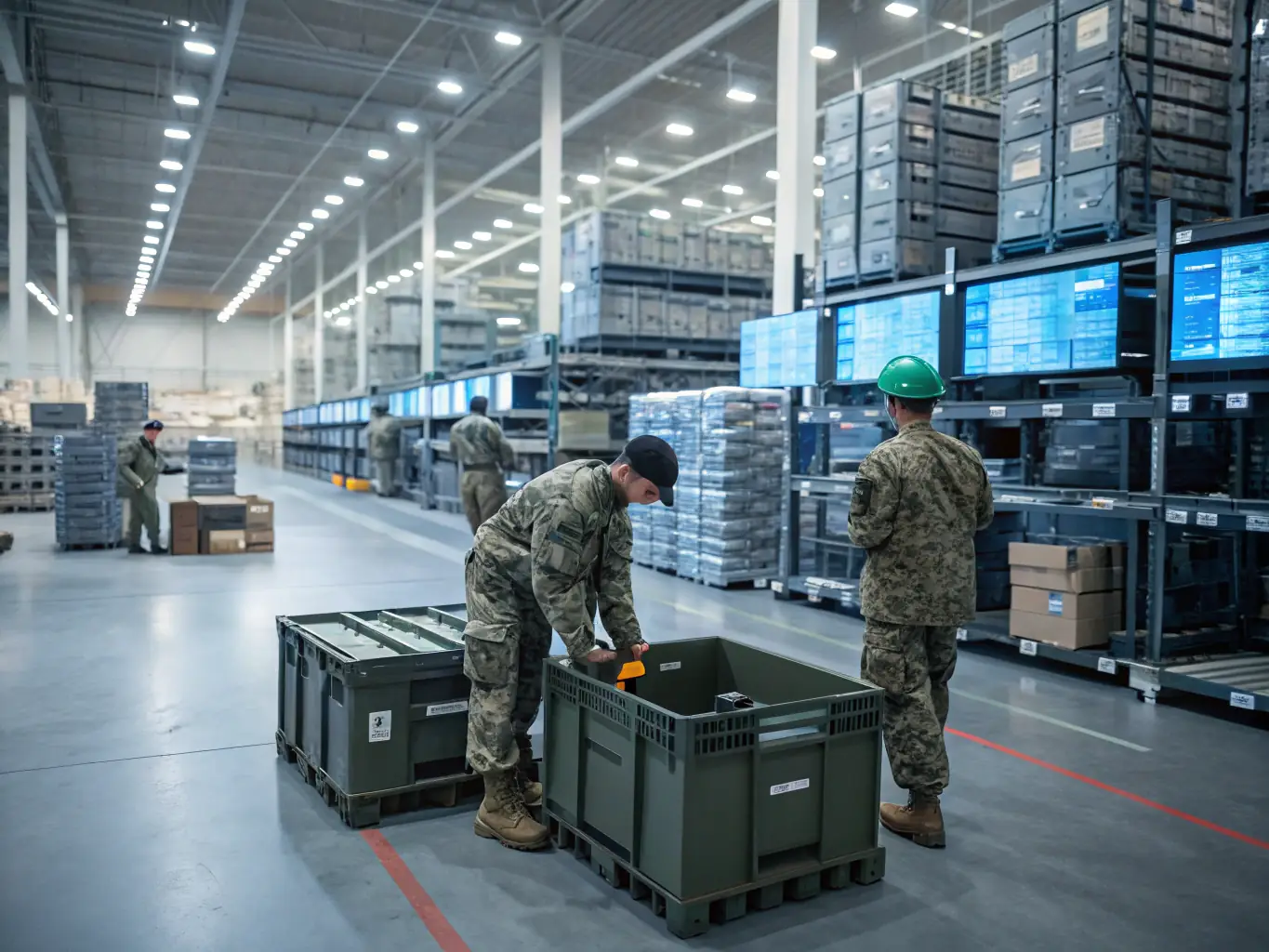 A Marine Corps logistics officer overseeing the distribution of supplies and equipment in a field environment, emphasizing the importance of efficient resource management.